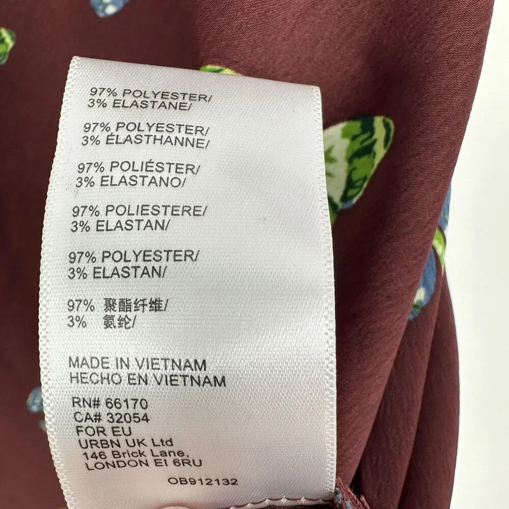 Urban Outfitters Y2K Mini Satin Slip Dress Size M Brown Butterflies Whimsical - Picture 6 of 10